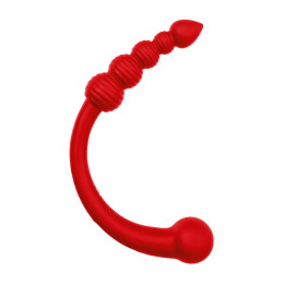 Двусторонний вибратор Black&Red by TOYFA, силикон, красный, 35 см