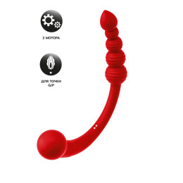 Двусторонний вибратор Black&Red by TOYFA, силикон, красный, 35 см