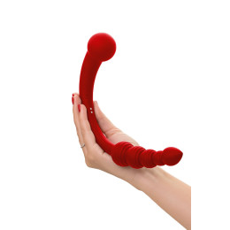 Двусторонний вибратор Black&Red by TOYFA, силикон, красный, 35 см