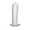 Насадка на пенис рельефная TOYFA Basic, TPE, прозрачный, 12 см