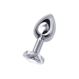 Анальная втулка Metal by TOYFA, металл, серебряная, с белым кристаллом, 10 см, Ø 4 см, 360 г