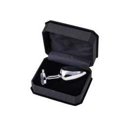 Анальная втулка Metal by TOYFA, металл, серебряная, с белым кристаллом, 10 см, Ø 4 см, 360 г