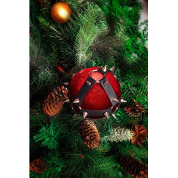 Новогодний шар Pecado BDSM, с шипами, матовый, красный, 10 см