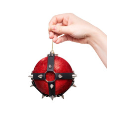 Новогодний шар Pecado BDSM, с шипами, матовый, красный, 10 см