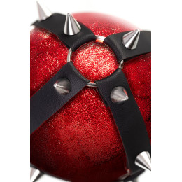 Новогодний шар Pecado BDSM, с шипами, матовый, красный, 10 см