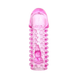 Насадка на пенис с дополнительной стимуляцией TOYFA Basic, TPE, розовый, 13 см