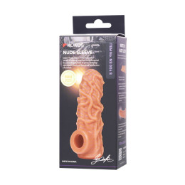 Насадка реалистичная KOKOS NUDE SLEEVE с дополнительной стимуляцией, TPE, телесная, 10 см