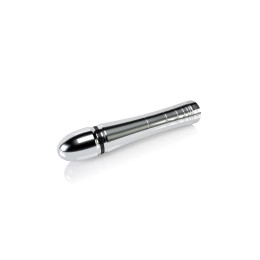 Фаллоимитатор Mystim Glossy Glen, электростимуляция, хирургическая сталь, серебряный, 14 см