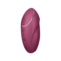 Вибромассажер Satisfyer Tap & Climax 1, силикон, бордовый, 11 см