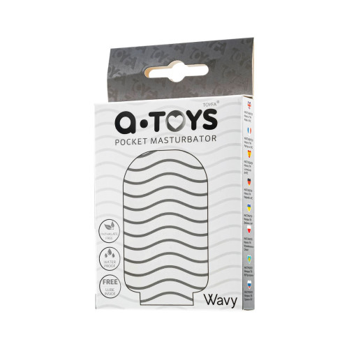 Мастурбатор A-Toys by TOYFA Pocket Wavy, TPR, белый, 7,8 см