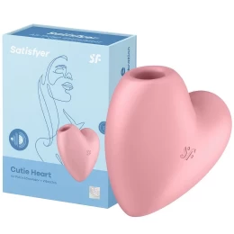 Вакуумно-волновой стимулятор с вибрацией Satisfyer Cutie Heart розовый