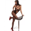 Черный боди-комбинезон с кружевом Magali S/L