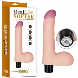 Вибратор с мошонкой Real Softee 20 см