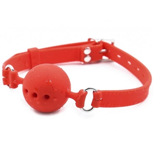 Силиконовый дышащий кляп-шар red M