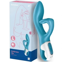 Вибратор для точки G с загнутым клиторальным стимулятором Satisfyer Embrace Me бирюзовый