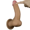 Реалистичный фаллоимитатор на присоске с мошонкой Dual Layered Handle Cock 25 см