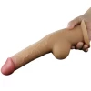 Реалистичный фаллоимитатор на присоске с мошонкой Dual Layered Handle Cock 25 см