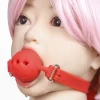 Силиконовый дышащий кляп-шар red M