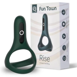 Двойное эрекционное смарт-виброкольцо Fun Town Rise зелёный