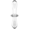 Двусторонний фаллос из стекла Satisfyer Double Crystal прозрачный 20 см