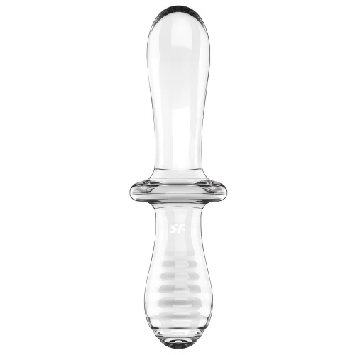 Двусторонний фаллос из стекла Satisfyer Double Crystal прозрачный 20 см