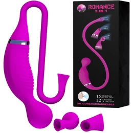 Посасывающий вибростимулятор для клитора Romance 3 в 1 BI-014446