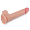Фаллоимитатор на присоске с мошонкой Dual-Layered Liquid Silicone Nature Cock 21 см