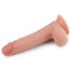 Фаллоимитатор на присоске с мошонкой Dual-Layered Liquid Silicone Nature Cock 21 см