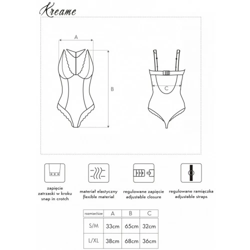 Розовое полупрозрачное боди в горошек Kreame L/XL