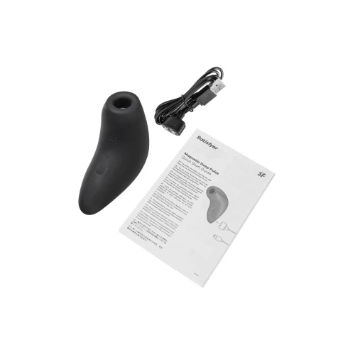 Вакуум-волновой стимулятор клитора Satisfyer Magnetic Deep Pulse, силикон, черный, 11,6 см