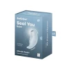 Вакуумный стимулятор клитора с вибрацией Satisfyer Seal You Soon, силикон, голубой, 11 см