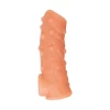 Насадка реалистичная KOKOS NUDE SLEEVE с дополнительной стимуляцией, TPE, телесная, 14 см