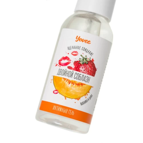 Съедобная гель-смазка Yovee «Двойной соблазн» с Д-Пантенолом, со вкусом клубники и дыни, 50 мл