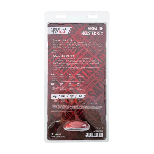Вибратор Black&Red by TOYFA Monster Rex, силикон, красно-черный, 24,5 см
