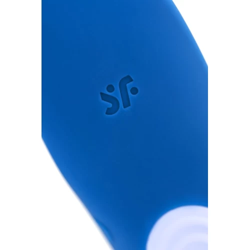 Многофункциональный стимулятор для пар Satisfyer Double Whale, силикон, голубой, 17 см.