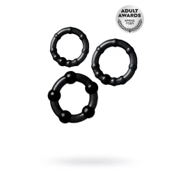 Набор колец A-Toys by TOYFA, TPE, силикон, черные, Ø 3,5/3/2 см