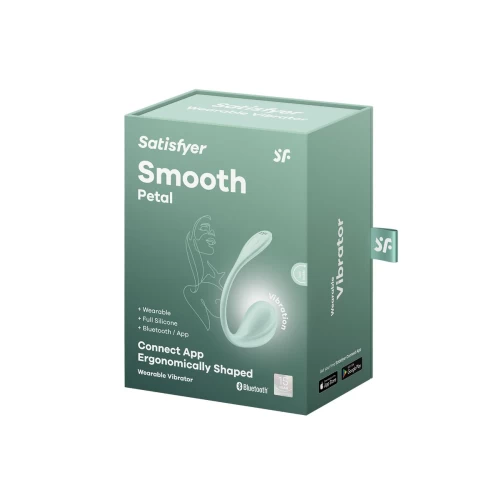 Виброяйцо Satisfyer Smooth Petal Connect App, мятное, 6,5 см