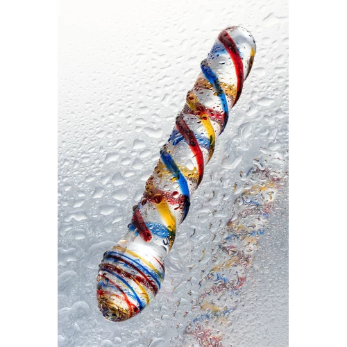 Двусторонний фаллоимитатор Sexus Glass, стекло, прозрачный, 19,5 см