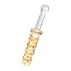 Двусторонний фаллоимитатор Sexus Glass, стекло, прозрачный, 25 см