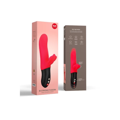 Пульсатор Fun Factory BI STRONIC FUSION, силикон, красный, 22 см