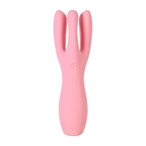 Вибростимулятор Satisfyer Threesome 3, силикон, розовый, 14 см