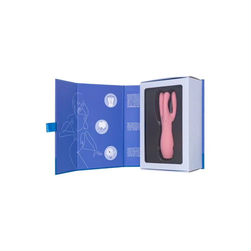Вибростимулятор Satisfyer Threesome 3, силикон, розовый, 14 см