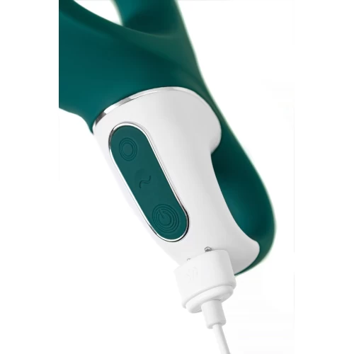 Нереалистичный вибратор Satisfyer Hug me Connect App, силикон, серо-голубой, 20,5 см