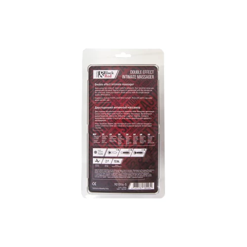 Двусторонний вибромассажер Black&Red by TOYFA, силикон, черный, 21 см