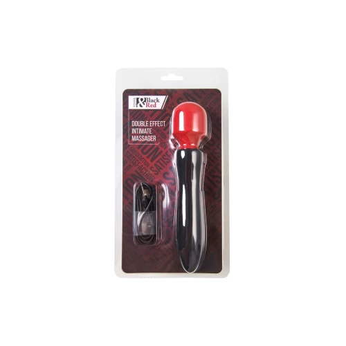 Двусторонний вибромассажер Black&Red by TOYFA, силикон, черный, 21 см