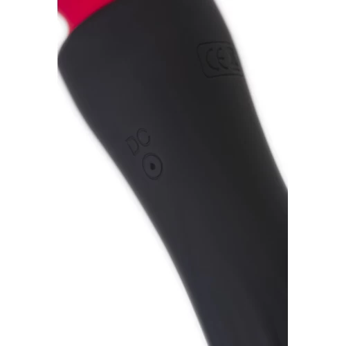 Двусторонний вибромассажер Black&Red by TOYFA, силикон, черный, 21 см