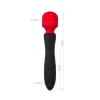 Двусторонний вибромассажер Black&Red by TOYFA, силикон, черный, 21 см
