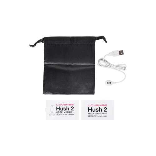 Анальная втулка LOVENSE Hush 2 (XS), силикон, черная, 12,1 см, Ø 2,5 см