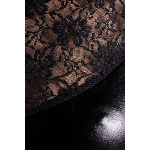 Платье Glossy Lulu из материала Wetlook, черное, XL