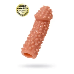 Насадка реалистичная KOKOS EXTREME SLEEVE 10-S с дополнительной стимуляцией, TPE, телесная, 14.7 см